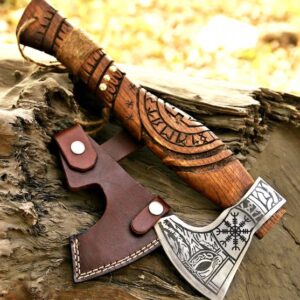Custom Gift Hand Forged Carbon Steel VIKING AXE with Ash Wood Shaft, Wedding Gift, Axe, Axes Best Birthday&Anniversary Gift For Him,Larp axe