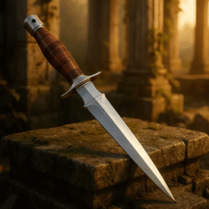 16" Hand-Forged Medieval Dagger Knife – Custom Engraved Blade | Hunting, Bushcraft, Camping Tool | Personalized Gift for Men with Sheath