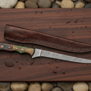 13" Fish Hunting Fillet Knife Custom Handmade Damascus Steel Engraved Knife Gift For Husband Gift For Mother Christmas Gift Groomsmen Gift